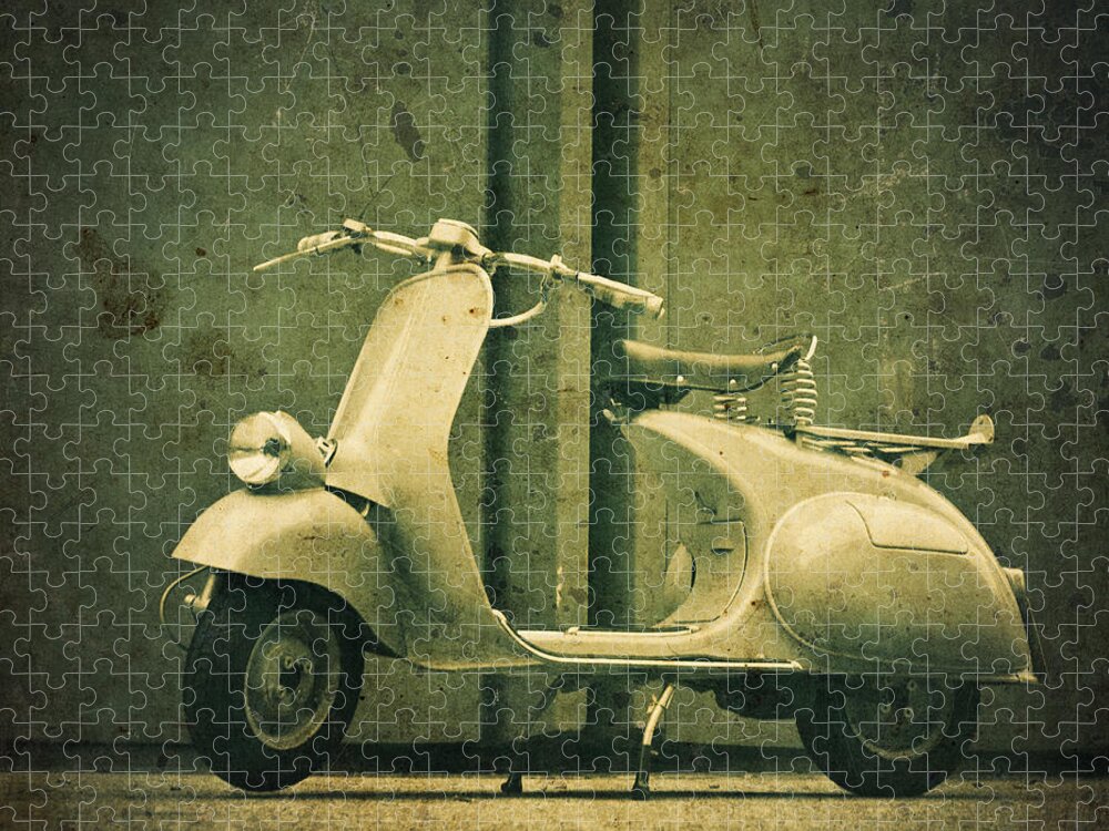 Engine Jigsaw Puzzle featuring the photograph Vintage Italian Scooter #1 by Thepalmer