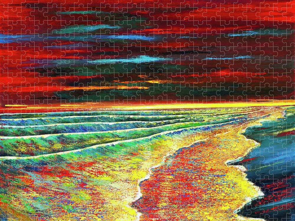 Ford Smith Jigsaw Puzzle featuring the painting Waves of Passion by Ford Smith