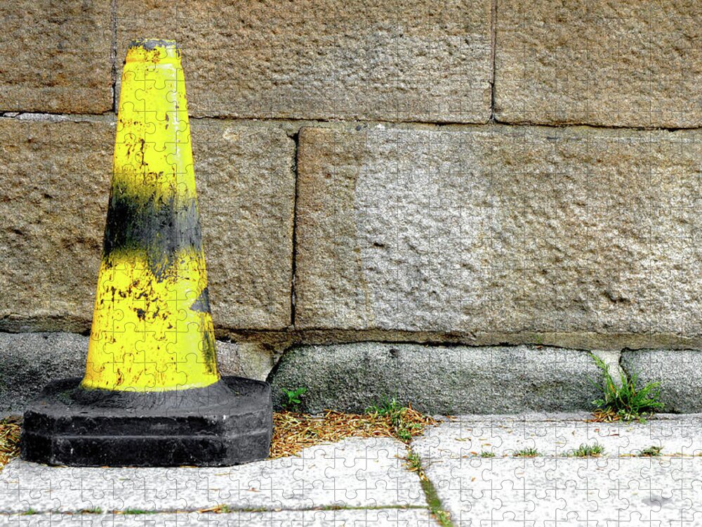 Alert Jigsaw Puzzle featuring the photograph Yellow cone #1 by Tom Gowanlock