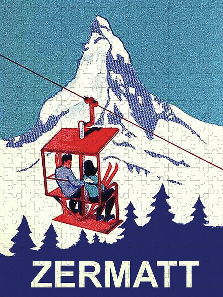 Zermatt Jigsaw Puzzle featuring the digital art Zermatt #1 by Long Shot