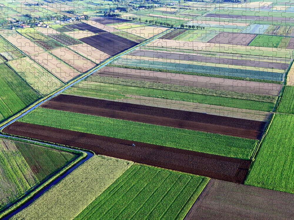 Scenics Jigsaw Puzzle featuring the photograph Aerial Photo Of Farmland #10 by Dariuszpa