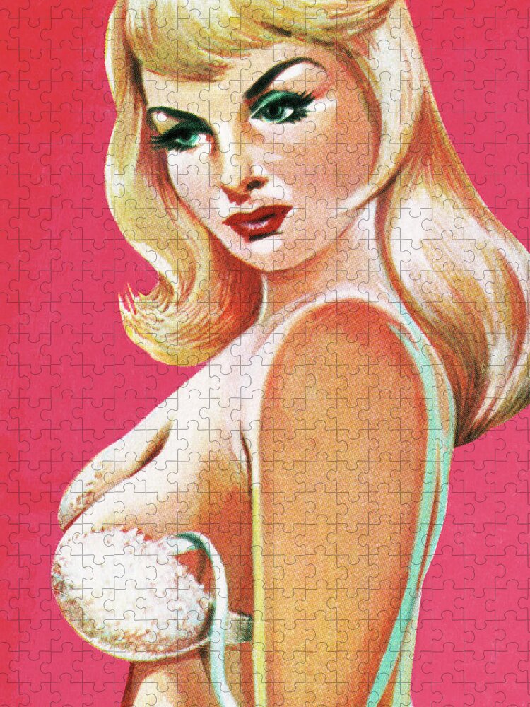 Adult Jigsaw Puzzle featuring the drawing Sexy Woman #10 by CSA Images