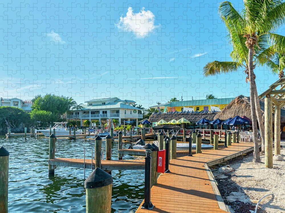 Estock Jigsaw Puzzle featuring the digital art Restaurant, Islamorada, Florida #11 by Laura Zeid