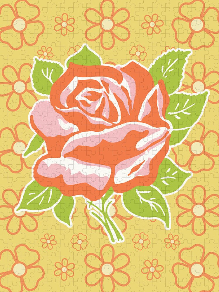 Background Jigsaw Puzzle featuring the drawing Rose #11 by CSA Images