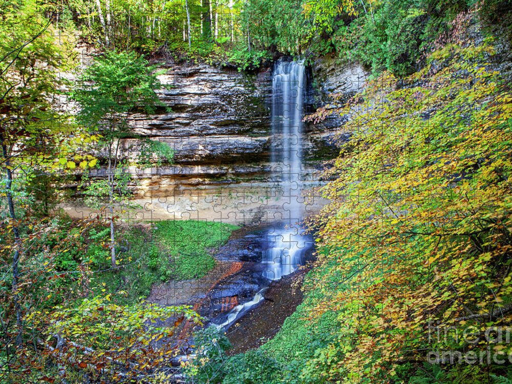 Munising Jigsaw Puzzle featuring the photograph 1563 Munising Falls by Steve Sturgill