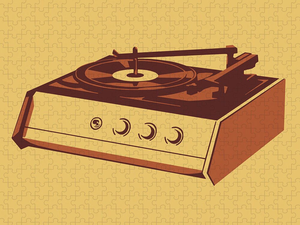 Album Jigsaw Puzzle featuring the drawing Record Player by CSA Images
