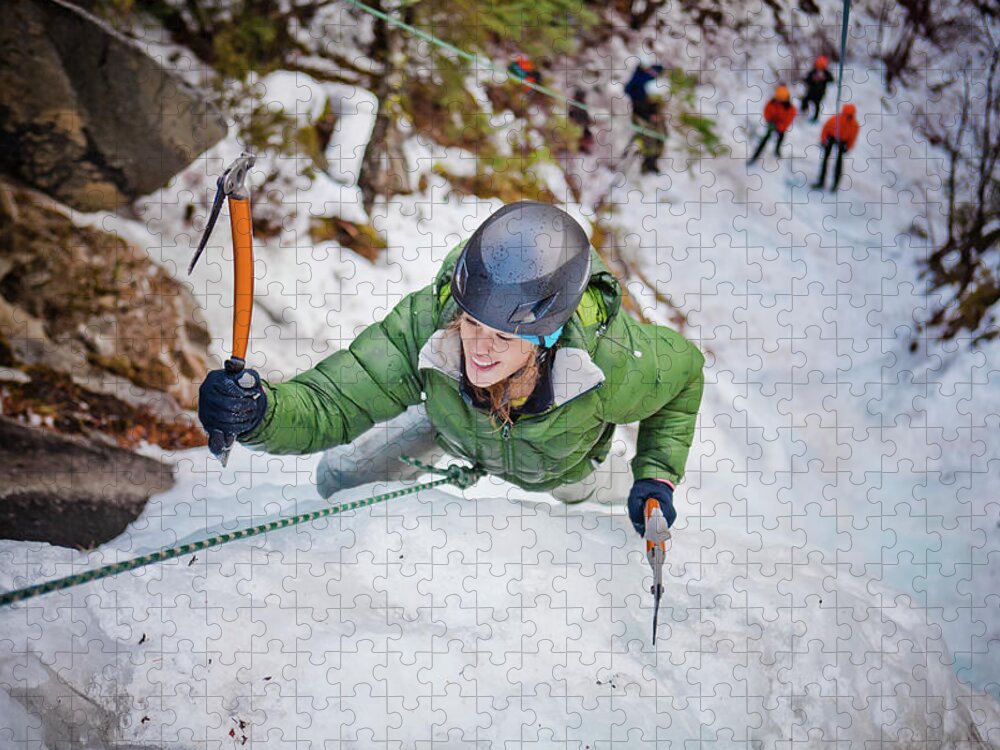 Tranquility Jigsaw Puzzle featuring the photograph Ice Climbing #18 by Christopher Kimmel