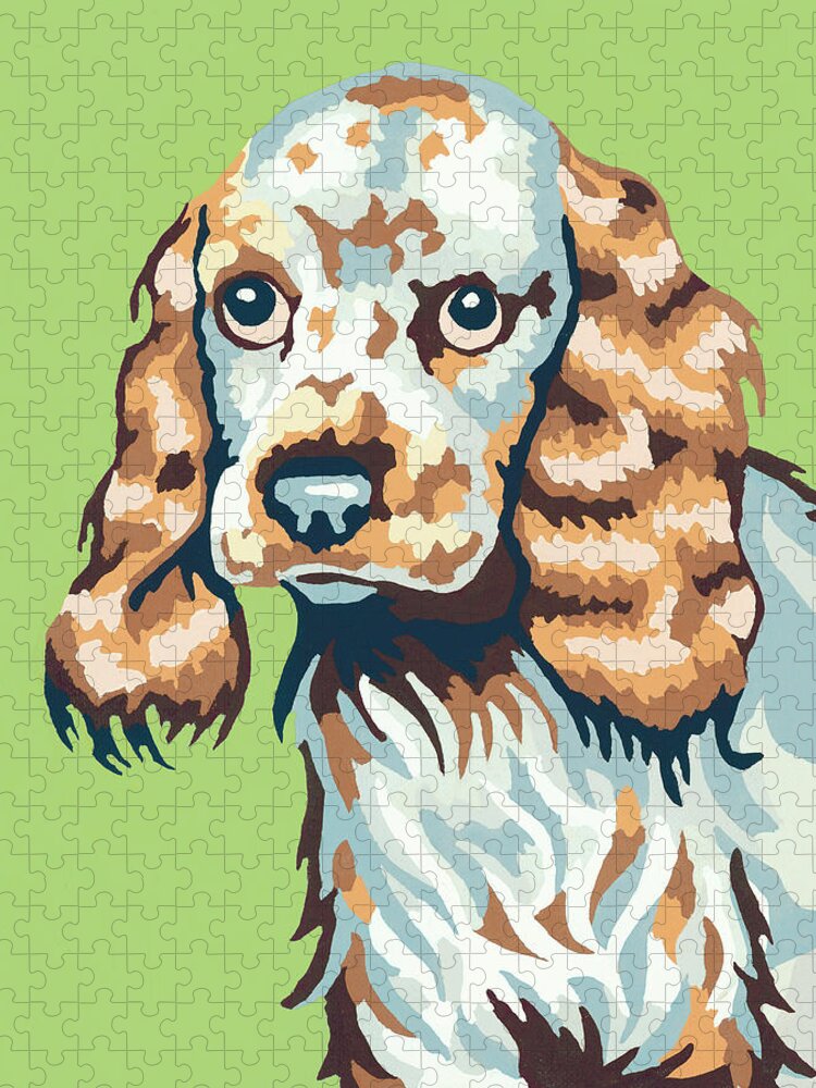 Animal Jigsaw Puzzle featuring the drawing Dog #19 by CSA Images