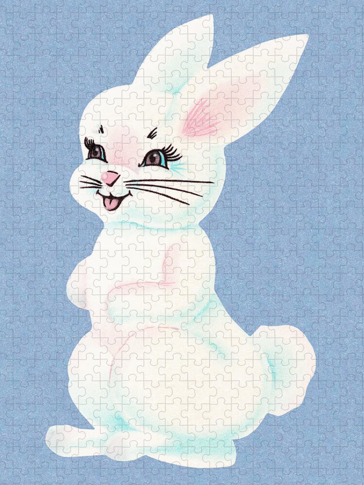 Animal Jigsaw Puzzle featuring the drawing Rabbit #19 by CSA Images
