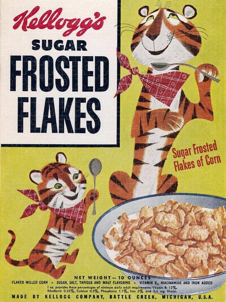Kelloggs Frosted Flakes Vintage Cereal 1000 Piece Jigsaw Puzzle Tony Tiger 