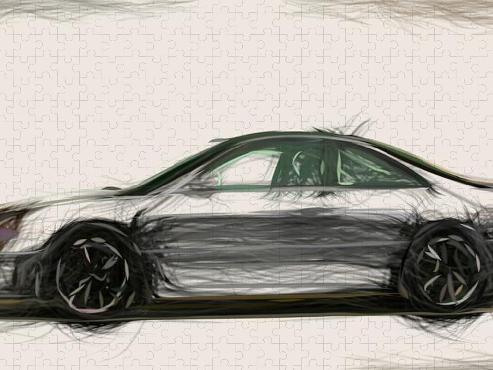 Acura Jigsaw Puzzle featuring the digital art Acura Draw #2 by CarsToon Concept