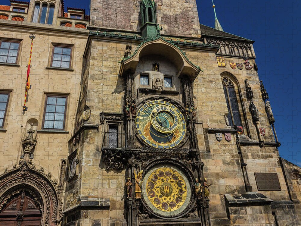Ancient Jigsaw Puzzle featuring the photograph Astronomical clock in Prague #2 by Vivida Photo PC