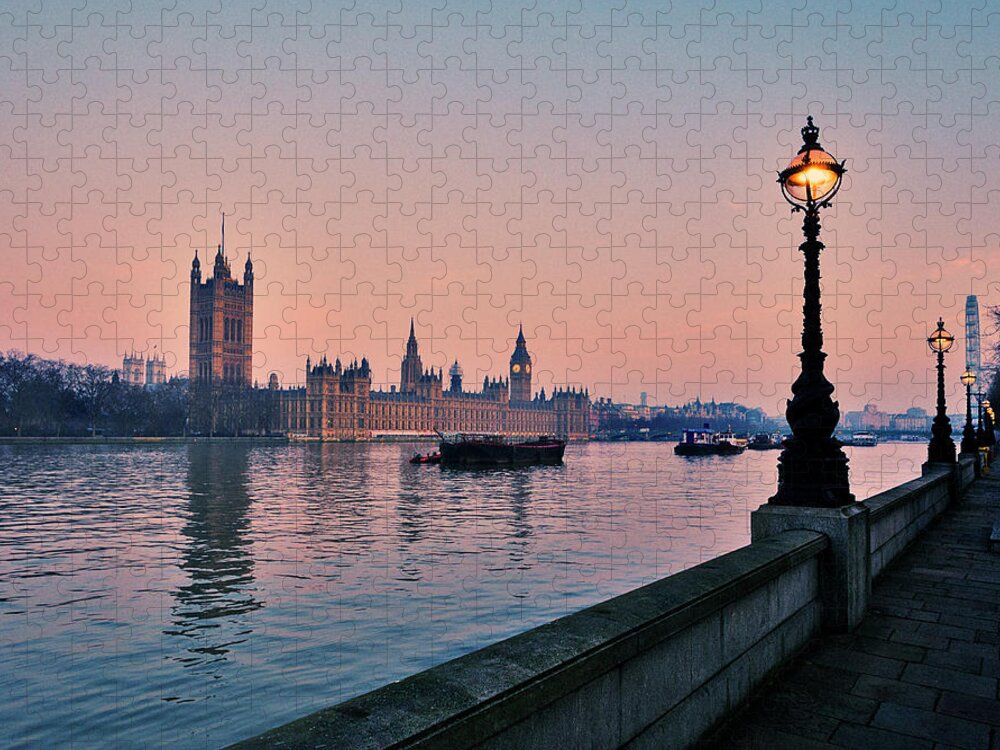 Clock Tower Jigsaw Puzzle featuring the photograph Big Ben And The Houses Of Parliament At #2 by Doug Armand