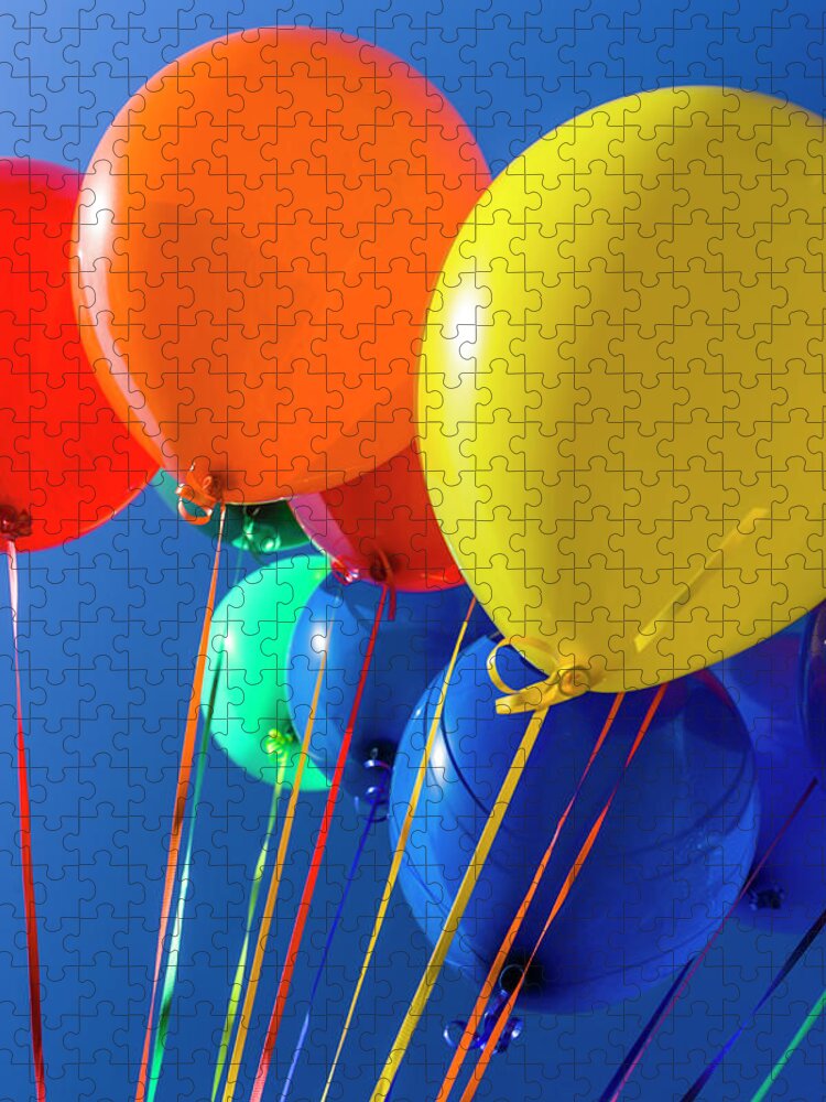 Celebration Jigsaw Puzzle featuring the photograph Colorful Balloons Against Blue Sky #2 by Stuart Dee