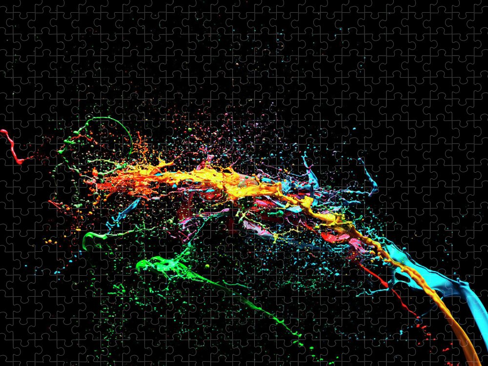 Copenhagen Jigsaw Puzzle featuring the photograph Coloured Liquid Splash #2 by Henrik Sorensen