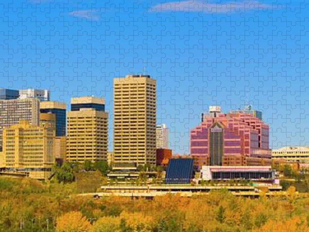 Scenics Jigsaw Puzzle featuring the photograph Edmonton Skyline #2 by Design Pics