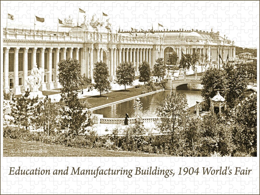 1904 Jigsaw Puzzle featuring the photograph Education and Manufacturing Buildings, 1904 World's Fair #2 by A Macarthur Gurmankin