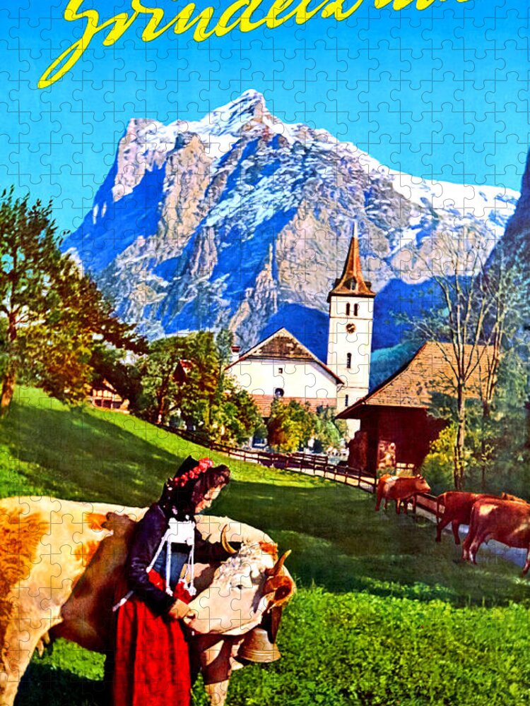 Grindelwald Jigsaw Puzzle featuring the digital art Grindelwald #2 by Long Shot