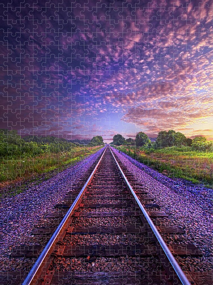 Country Jigsaw Puzzle featuring the photograph On A Train Bound For Nowhere #2 by Phil Koch