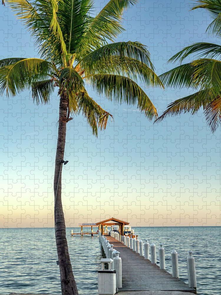 Estock Jigsaw Puzzle featuring the digital art Pier, Islamorada, Florida #2 by Laura Zeid