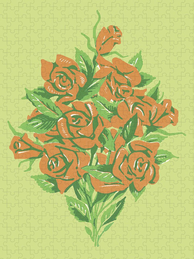 Bloom Jigsaw Puzzle featuring the drawing Red Roses by CSA Images