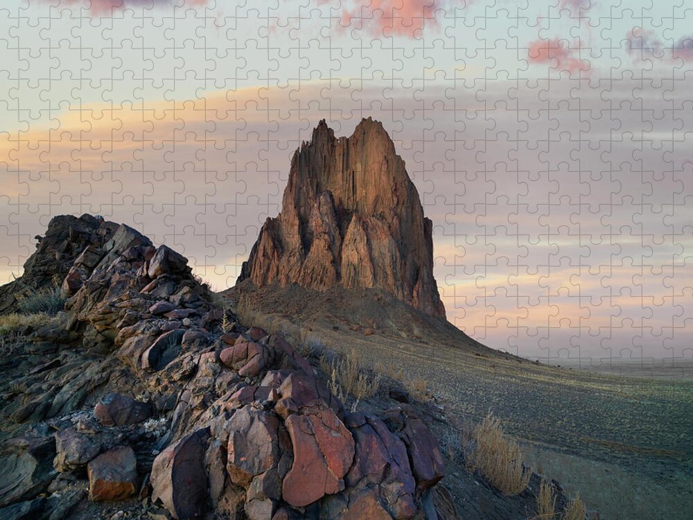 00559672 Jigsaw Puzzle featuring the photograph Ship Rock, Basalt Core Of Extinct Volcano, New Mexico #2 by Tim Fitzharris