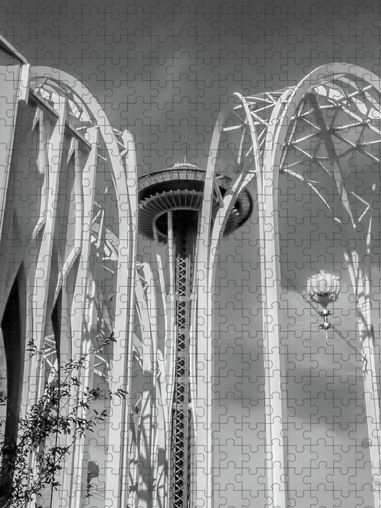 Space Needle Jigsaw Puzzle featuring the photograph Space Needle Vintage SPN3 by Cathy Anderson