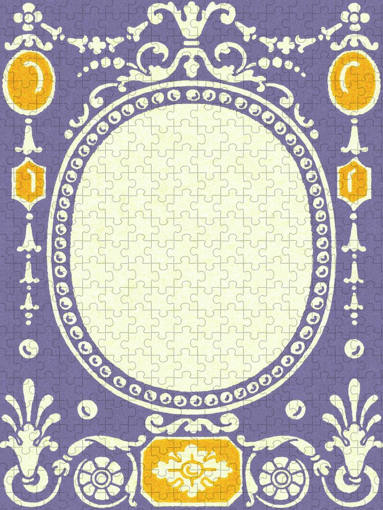 Border Jigsaw Puzzle featuring the drawing Ornate Border by CSA Images