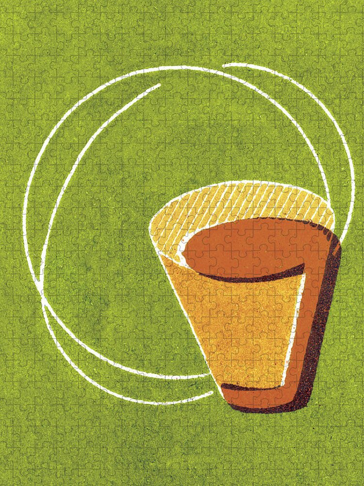 Beverage Jigsaw Puzzle featuring the drawing Cup of coffee #21 by CSA Images