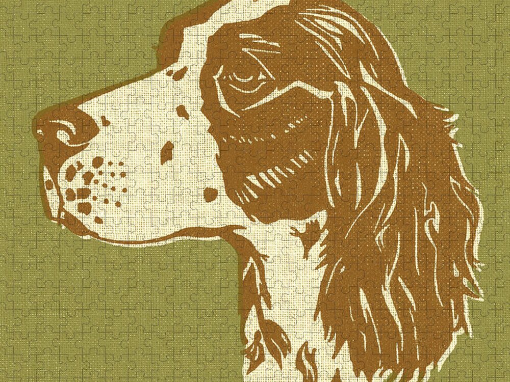Animal Jigsaw Puzzle featuring the drawing Dog #21 by CSA Images