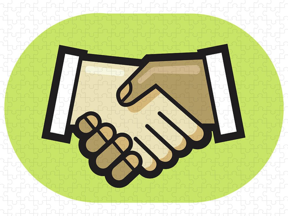 Agree Jigsaw Puzzle featuring the drawing Handshake #21 by CSA Images