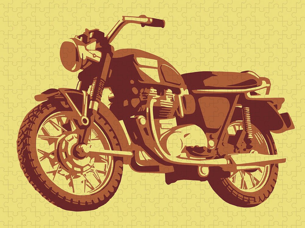 Bike Jigsaw Puzzle featuring the drawing Motorcycle #21 by CSA Images