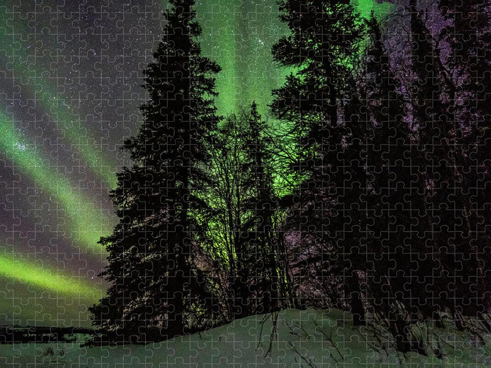 Aurora Borealis Jigsaw Puzzle featuring the photograph Northern Lights #21 by Laura Hedien