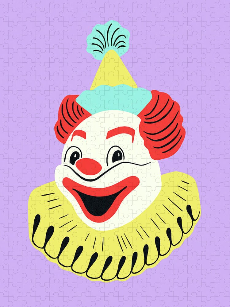 Accessories Jigsaw Puzzle featuring the drawing Smiling Clown by CSA Images