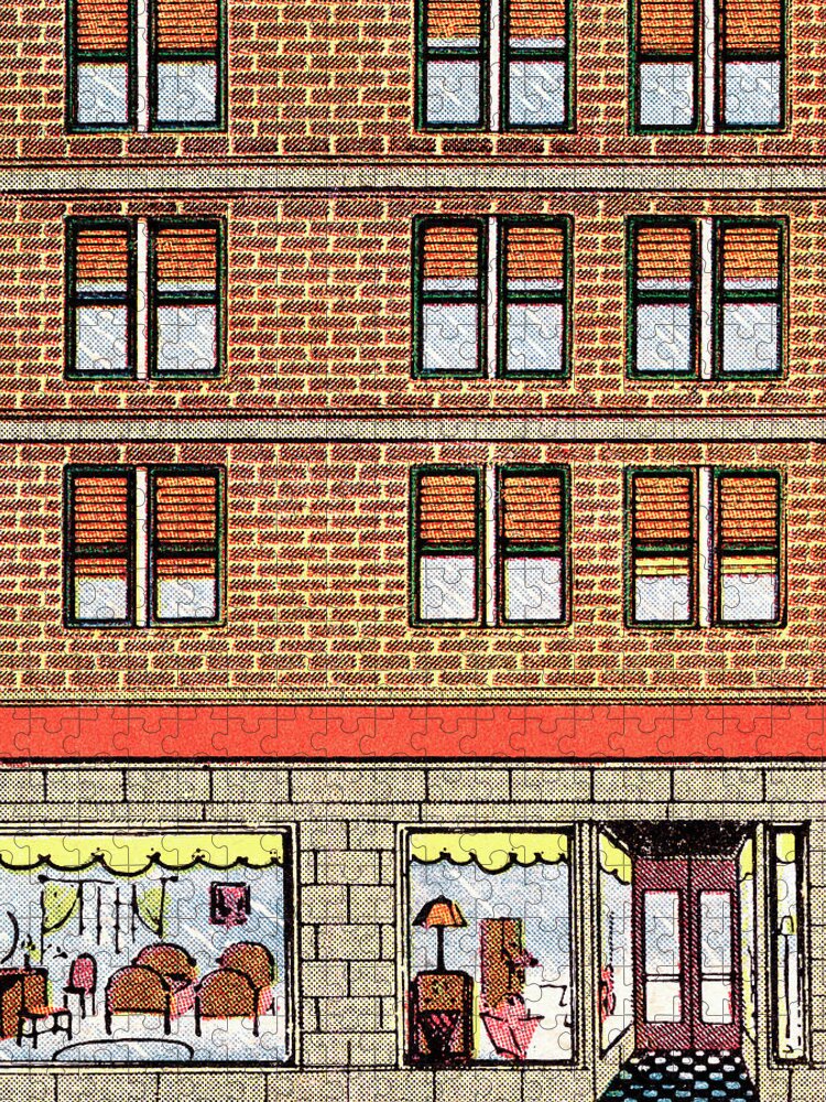 Architecture Jigsaw Puzzle featuring the drawing Urban building by CSA Images
