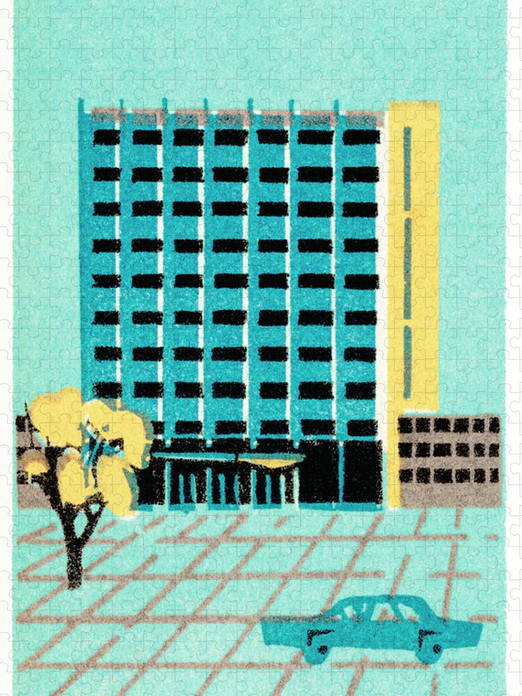 Accommodate Jigsaw Puzzle featuring the drawing Urban building by CSA Images