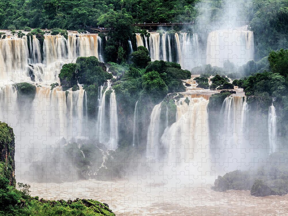 Estock Jigsaw Puzzle featuring the digital art Iguazu Falls #26 by Antonino Bartuccio