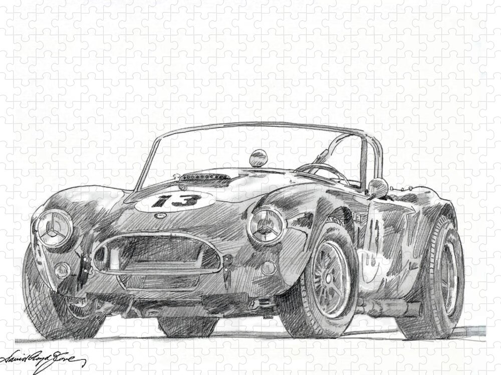 Cobra Jigsaw Puzzle featuring the drawing 289 Cobra Competition by David Lloyd Glover