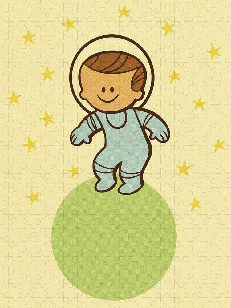 Astronaut Jigsaw Puzzle featuring the drawing Astronaut Boy by CSA Images