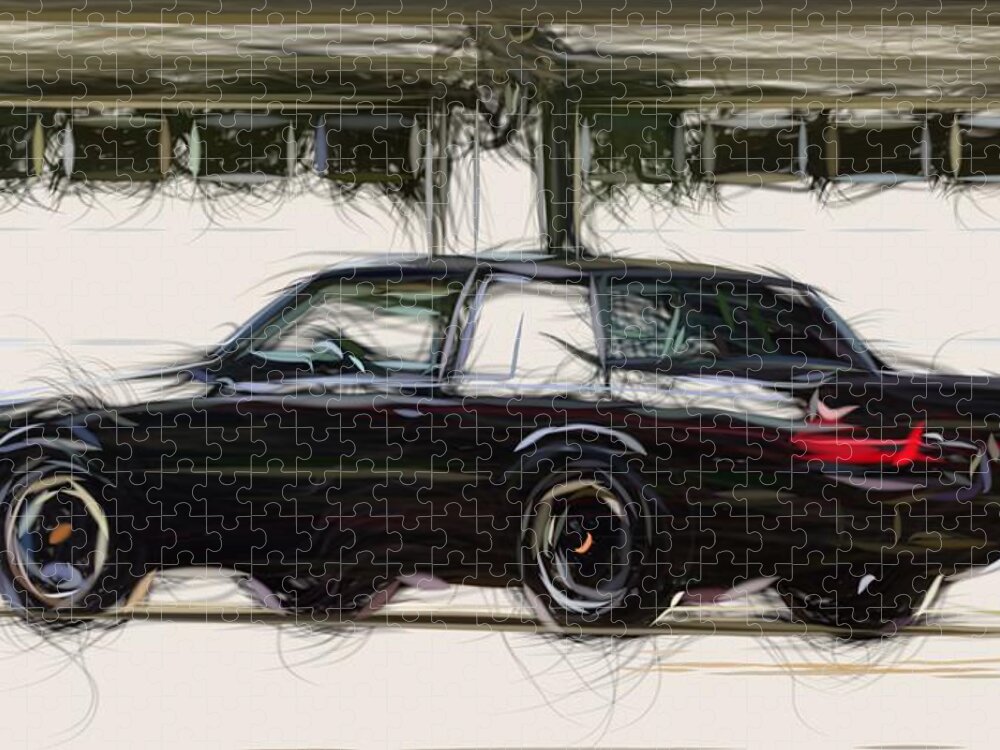 Buick Jigsaw Puzzle featuring the digital art Buick Regal Grand National Draw #3 by CarsToon Concept