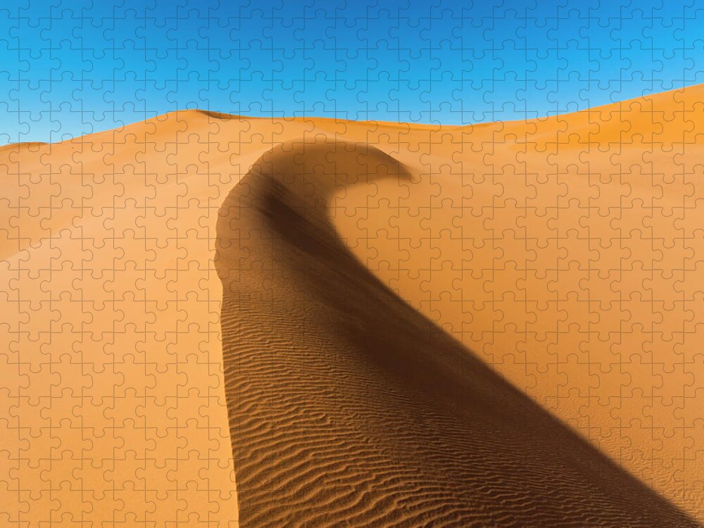 Scenics Jigsaw Puzzle featuring the photograph Desert Dunes, Sahara Desert, Libya #3 by Nico Tondini