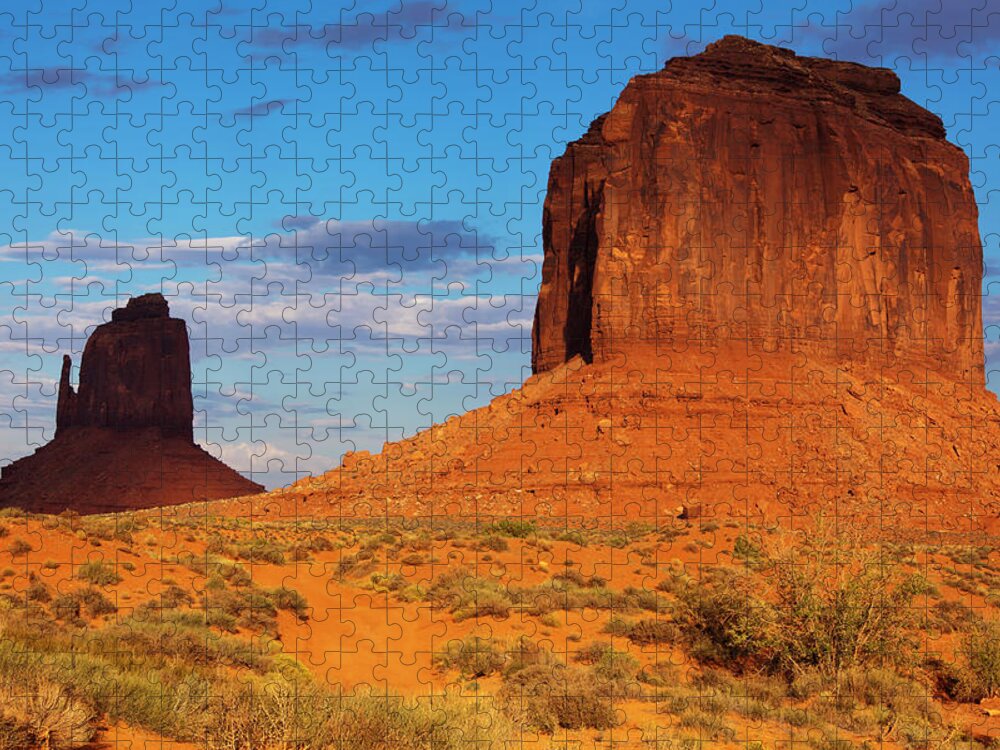 Scenics Jigsaw Puzzle featuring the photograph Monument Valley, Navajo Tribal Park #3 by Lucynakoch