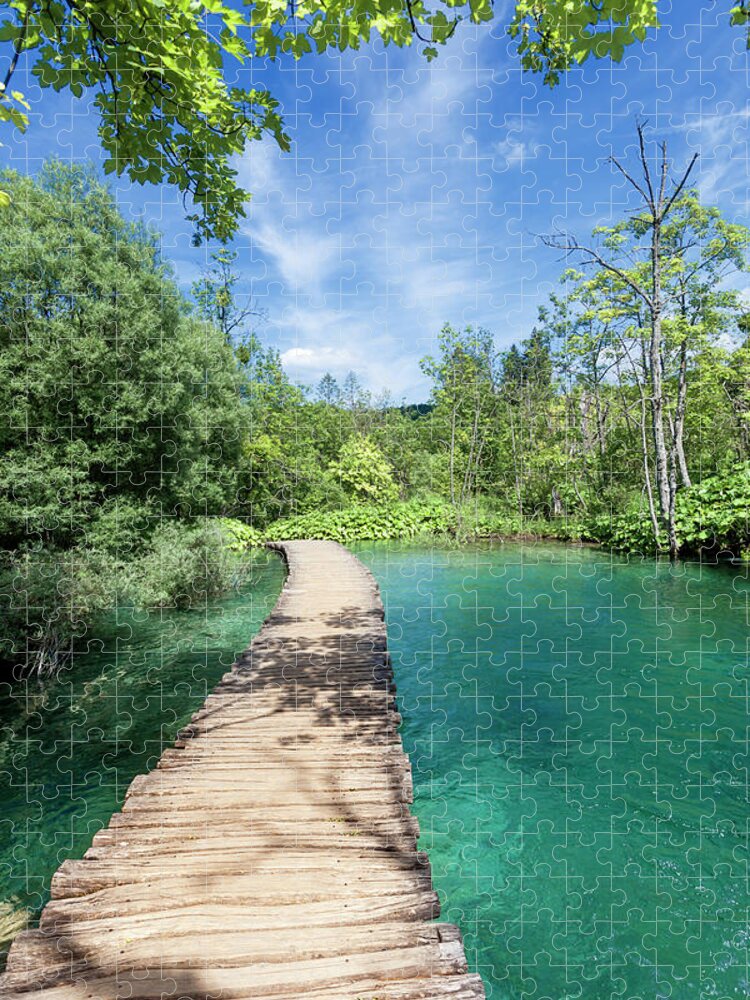 Tranquility Jigsaw Puzzle featuring the photograph National Park Plitvice Lakes, Croatia #3 by Marcos Welsh