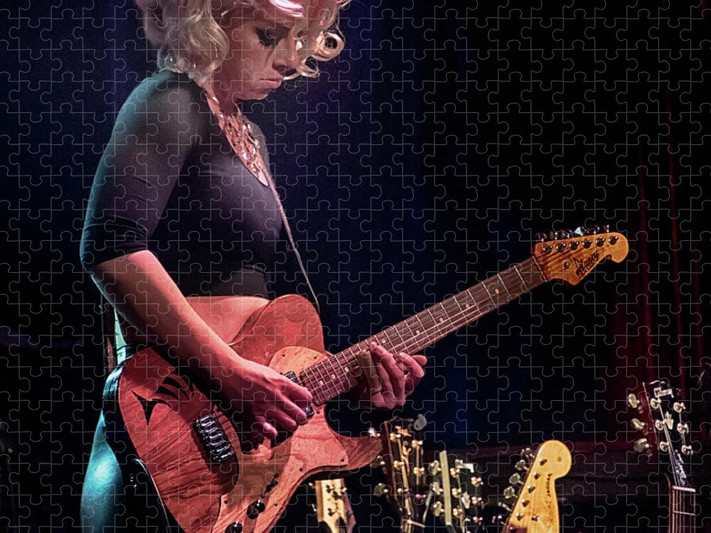 Samantha Fish With Guitars Jigsaw Puzzle featuring the photograph Samantha Fish #3 by Alan Goldberg