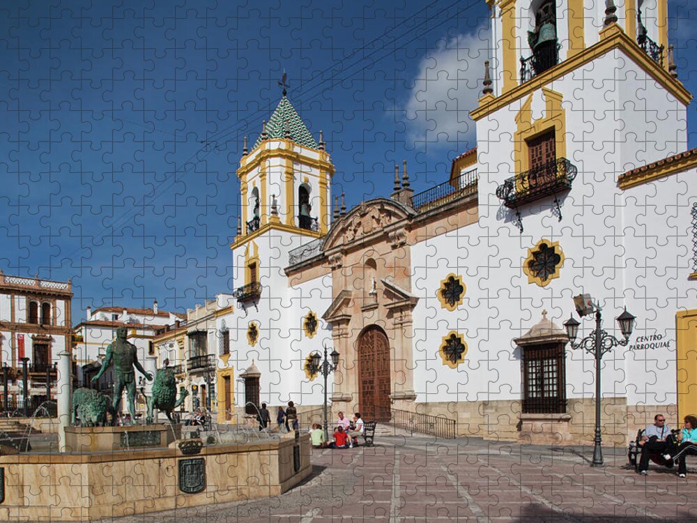 Statue Jigsaw Puzzle featuring the photograph Spain, Andalucia Region, Malaga Province #3 by Walter Bibikow