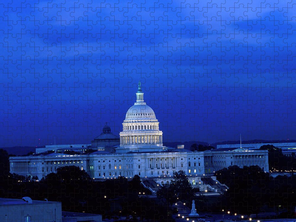Washington Jigsaw Puzzle featuring the painting United States Capitol Building - Houses of Congress #3 by Carol Highsmith