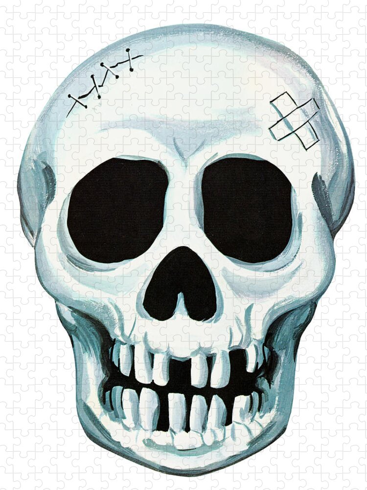 Afraid Jigsaw Puzzle featuring the drawing Skull by CSA Images