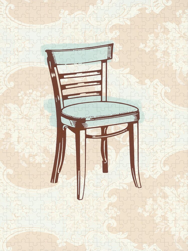 Background Jigsaw Puzzle featuring the drawing Chair #33 by CSA Images