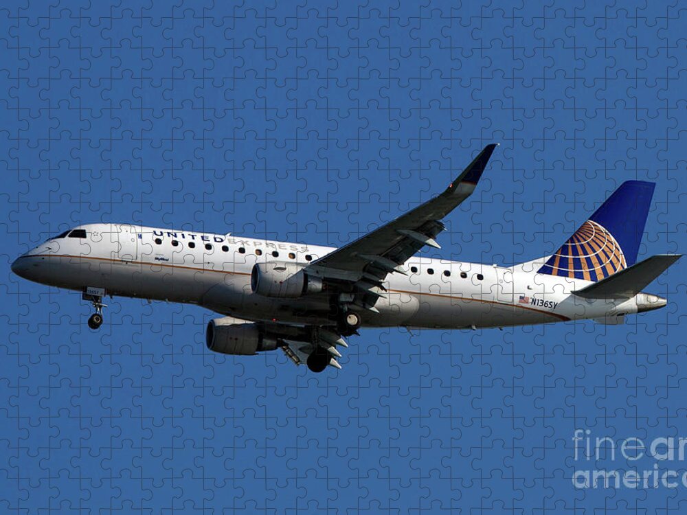 Airplane Jigsaw Puzzle featuring the photograph on approach to San Francisco International Airport #34 by Jason O Watson