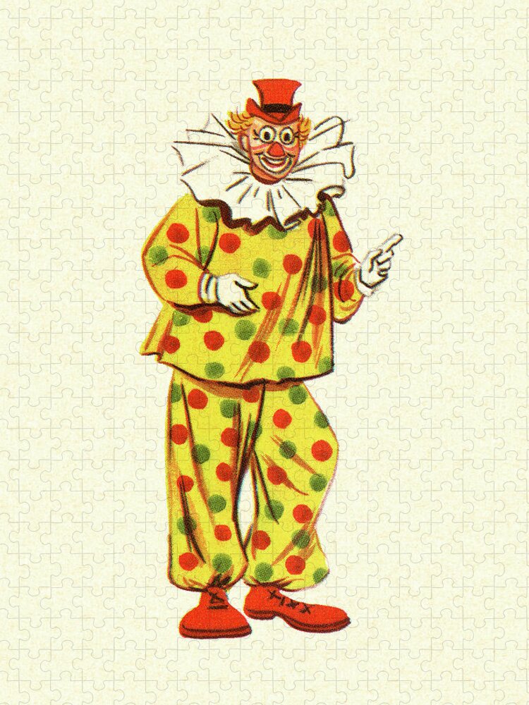 Campy Jigsaw Puzzle featuring the drawing Clown #36 by CSA Images